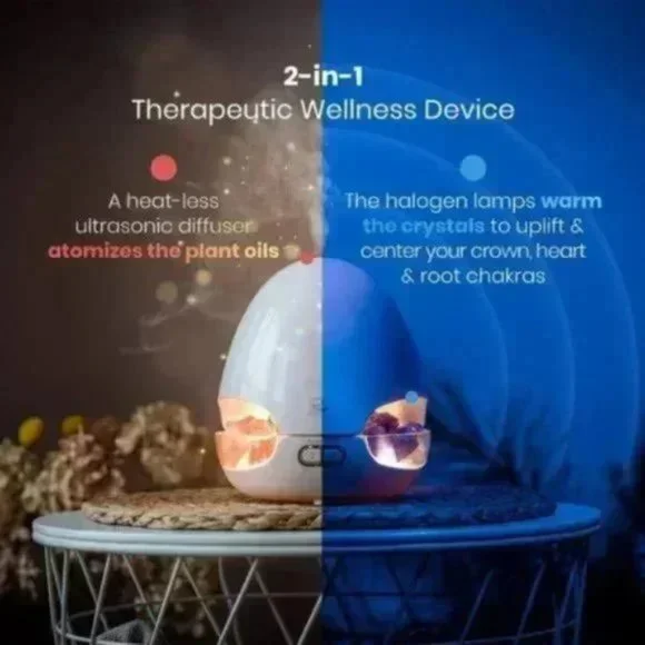 -in-1 Crystal Energy & Ultrasonic Aromatherapy Therapeutic Wellness Diffuser